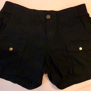 Linen blend utility shorts